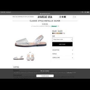 Pons Classic Style Metallic Silver Flats/Sandals